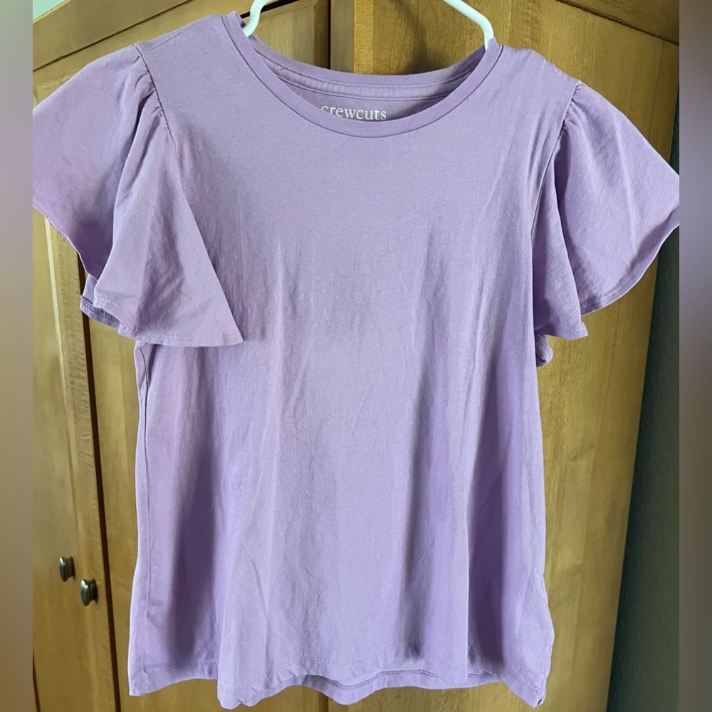 Crewcuts Lavender Flutter Sleeve Tee